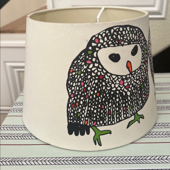 IKEA Gulort Owl Motif White Canvas Bird Print Home Decorative Lamp Shade - Picture 2 of 7